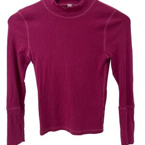Free People Intimately Women's Small Fuschia Long Sleeve Ribbed Top
